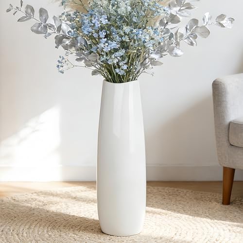 Large Ceramic Floor Vase, White 24" Tall Decorative Vase,Modern Home Decor, Office, Living Room, Kitchen, Bedroom Decoration, Housewarming,Wedding, New Year Gift - color: Shape 1, size: 24 Inch