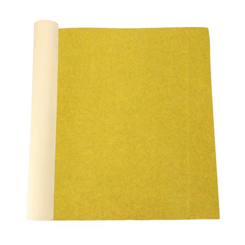 MECCANIXITY Artificial Model Grass Mat 16 Inch x 39 Inch Artificial Grass Turf Realistic Fake Grass Decor for Model Trains Scenery Craft Lawn Garden Decoration, Golden Yellow - color: Golden Yellow