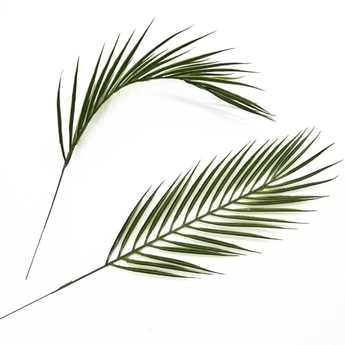 Artificial Palm Leaves Stems Greenery Tropical Palm Leaves 12 Pcs, Faux Monstera Plants for Palm Sunday Flower Arrangement Home Kitchen Table Decor, Wedding Birthday Party Indoor Outdoor Decoration - color: Palm Leaves Stems / 12 Pcs