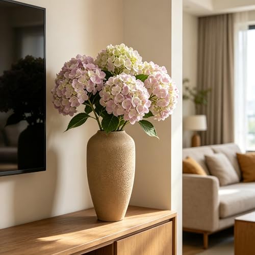Hosley 11 in High Enamel Finish Metal Vase, Ideal for Dried Flowers Gift for Floral Arrangements Wedding Home Spa Votive Candle Gardens - color: Enamel Finish