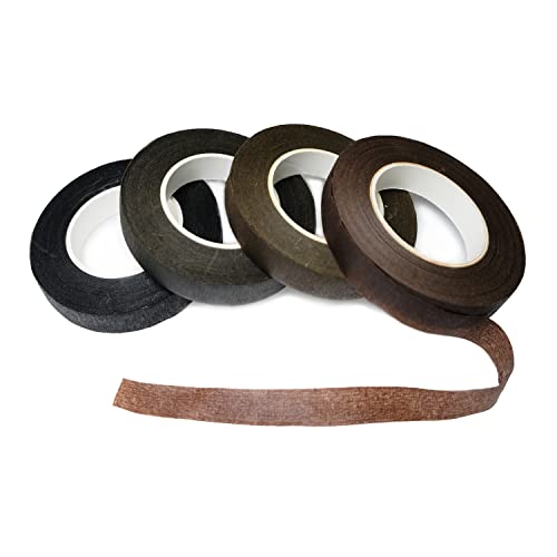 BEADNOVA Floral Tape 1/2inch Mix Brown Black Flower Tape for Bouquets Floral Arranging Stem Wrap Craft (4 Colors Mix, Total 120yards) - color: Brown Mix