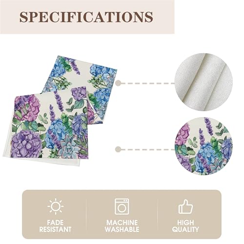 Spring Hydrangea Floral Table Runner Farmhouse Burlap Butterfly Flowers Seasonal Outdoor Summer Home Dining Centerpiece for Home Decor 13x72 Inch - color: Hydrangea, size: 13x72inch