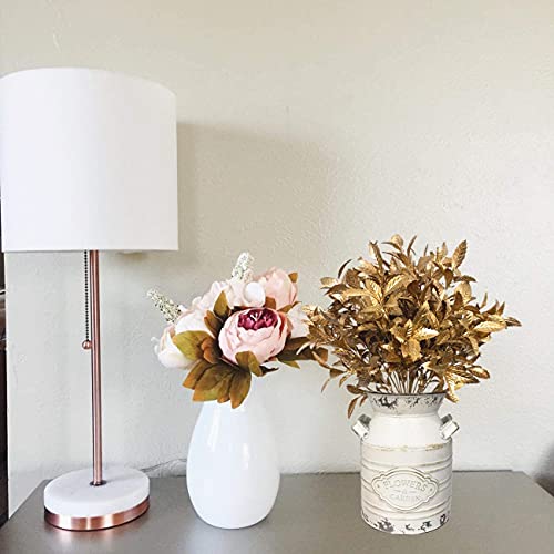 CATTREE Christmas Artificial Plants, Plastic Leaves Fake Grass Faux Shrubs Bushes for Home Indoor Outdoor Garden Leaf Wedding Festival Decoration Hall Table Golden Planter Filler - Gold 3 Pack - color: Gold Leaves - 3 Pcs