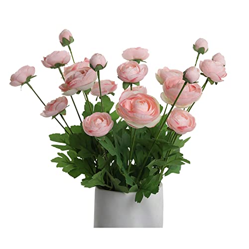 Artificial Silk Flowers Ranunculus Fake Flower,Suitable for Core Decorations,Weddings,Homes,Artistic Decorations,and Props (Pink) - color: Pink