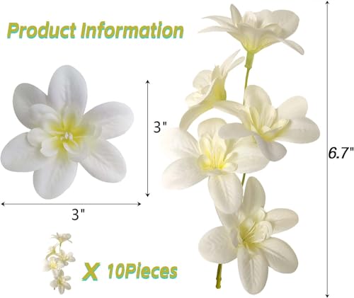 10 Pcs Artificial Flowers for Floating Candles Centerpiece Orchid Faux Flower Vase Fillers for Birthday Wedding Dinning Table Party Home Bar Restaurant Decor (Milky White) - color: Milky White