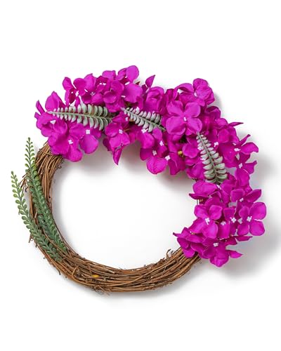 DuHouse 8.7" Silk Hydrangea Flower Heads with Stems Fake Hydrangeas Flowers for DIY Wedding Centerpiece Home Decor,Pack of 6(Dark Fuchsia) - color: Dark Fuchsia