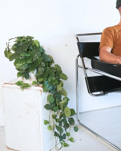 Retrograde 32" Realistic Fake Pothos Ivy Plant Silk Artificial Plant for Aesthetic Home Decor Indoor (Dark Green) - color: Dark Green