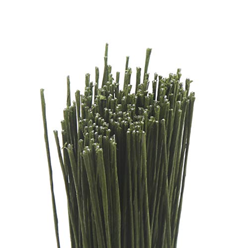 CCINEE 24 Gauge Dark Green Floral Wire Stem for Flower Arrangement Craft Supply,16 Inch,200PCS - color: #24 Dark Green