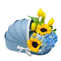 UNIKPACKAGING Premium Quality European Style Gender Reveal Gift Basket, Its a Boy/Girl Floral Box for Luxury Style Flower Arrangements (Blue) - color: Blue