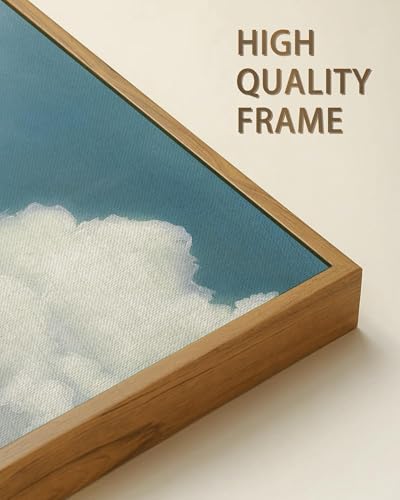 SHENIFY Vintage Framed Wall Art Cloud in Sky Landscape Scenery Rustic Home Decor Retro Decorations for Farmhouse Hallway Bedroom Ready to Hang Wall Artwork - 24x36in3pcs Natural Framed - color: Natural, size: 36L" x 24W" x 3PCS