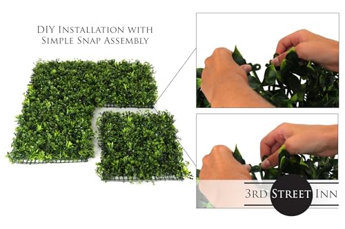 3rd Street Inn Artificial Greenery Wall Panels for Privacy - 12-Pack - color: Jasmine Mix