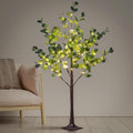 LIGHTSHARE 4FT Lighted Eucalyptus Tree 126L Warm White LED Artificial Greenery with Lights for Wedding Holiday Home Party Decoration Indoor Outdoor - size: 4ft