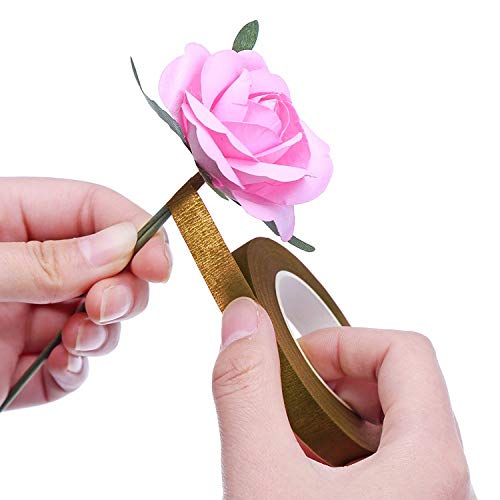 Floral Arrangement Tool Kit, Woohome Floral Kit with 2 Style Floral Tapes, 26 Gauge Stem Wire, Brown Cable Tie and Bamboo Stick for Floral Design Lovers