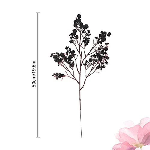 Uieke 15 Bundles Babys Breath Fabric Cloth Artificial Flowers European Fake Silk Flowers Real Touch Faux Artificial Gypsophila Bouquet for Home DIY Wedding Party Halloween Xmas Décor (Black) - color: Black, size: 15PCS