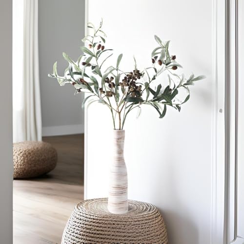 ALMA 13" Tall White Ceramic Vase for Table Centerpiece,Small Flower Vase for Roses,Thin Bowl Vase for Home Decor Living Room, Boho Bathroom,Beachy Room,Coatsal Bedroom,Modern Office Decor - color: Bow-white-13"