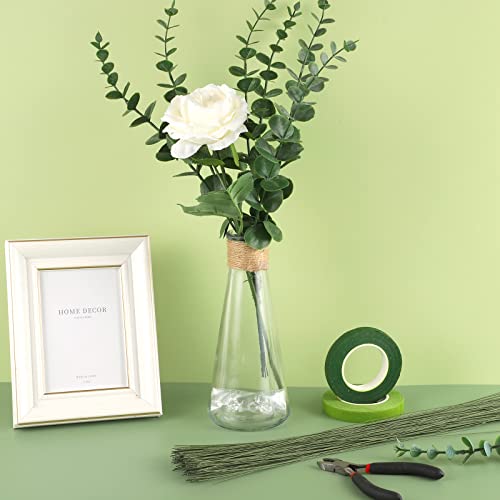 200 Pcs Floral Wire 26 Gauge Crafts Florist Green Floral Wire for Crafts Bouquet Stem Wreath Making Flower Arrangement Supplies (Green,14 Inch) - color: Green