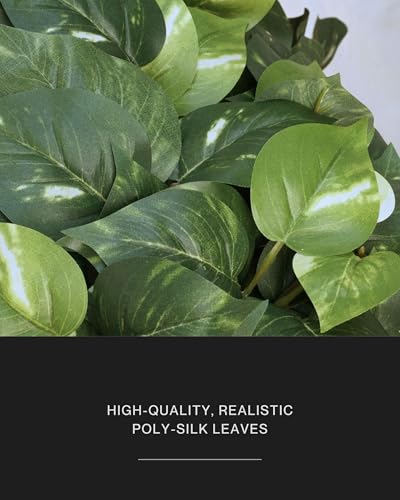 Retrograde 32" Realistic Fake Pothos Ivy Plant for Home Decor Indoor Silk Artificial Plant (Variegated - Light & Dark Green) - color: Variegated - Light & Dark Green