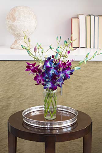 KaBloom-10 Blue&Purple Orchid Bouquet,Flowers for Valentine, Mother's Day - color: Blue and Purple, size: 10 count, style: Without Vase
