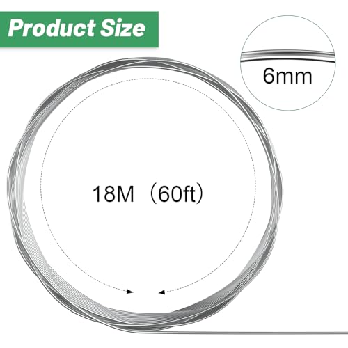 Pelopy Aluminum Wire 1/4 Inch Diameter Metal Wire 60 ft Armature Bendable Armature for Sculpting Dolls Floral Jewelry Making Weaving DIY Crafts, Silver - size: 1/4 Inch,60 ft