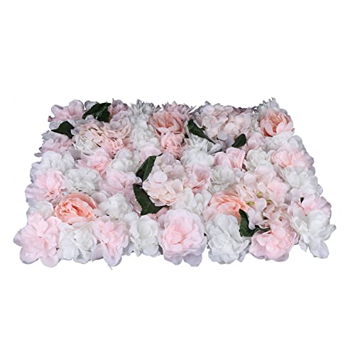 6Pcs 15.75"x 23.62x 0.79" Artificial Flower Wall Panels,Flower Wall Mat Silk Flower Panels for Outdoor Garden Backyard Fence Fence Privacy Screen and Indoor Wall Decor (6Pcs White+Pink) - color: 6Pcs White+Pink