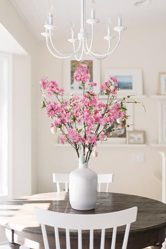 39" Tall Cherry Blossom Branches for Vase Faux Cherry Flowers Pink Peach Blossom for Floral Arrangements Artificial Apple Blossom Silk Tall Stems for Home Wedding Table Decor-3 Pcs - color: L-pink02 #3