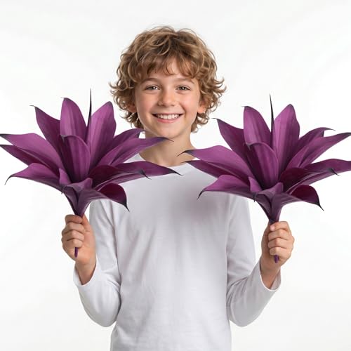 Artificial Flowers for Outdoors Artificial Agave Fake Plants Faux Agave Artificial Plants Outdoor Fake Flowers Outdoor Faux Plants Indoor Uv Resistant Artificial Plants 14.2In(Purple，2pcs) - color: 12"purple