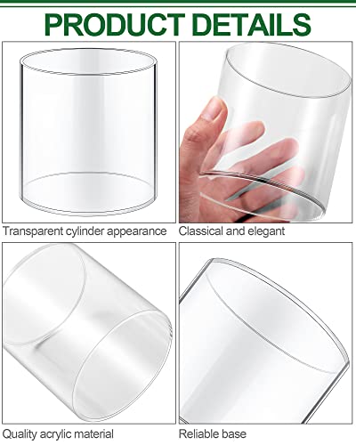 meekoo 3 Pcs Flower Acrylic Vase Cylinders Round Decorative 6 x 6 in, 5 x 5 in, 4 x 4 in Vase Break Resistant Acrylic Flower Cylinder for Centerpiece Home Wedding Decor(Classic) - color: Clear, size: 4 x 4 in, 5 x 5 in, 6 x 6 in