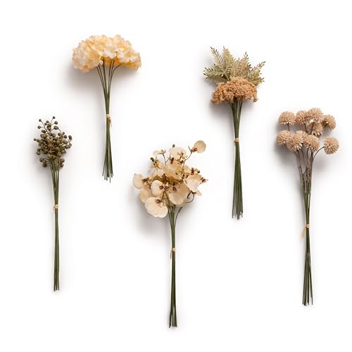 Ling's moment Artificial Greenery Stems Box Set, Faux Greenery Picks for DIY Bridal Bouquets Wedding Floral Arrangement Table Centerpieces, Creamy Yellow & Tawny Beige & Sage - color: Filler Flower Combo- Creamy Yellow & Tawny Beige & Sage