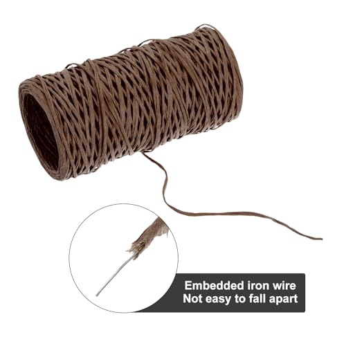 MECCANIXITY Floral Wire 164ft/50m 1mm Vine Bind Wire Rustic Craft Wrapping Metal Wire for Flower Bouquet Wreath Making, Dark Brown - color: Dark Brown, size: 1mmx50m