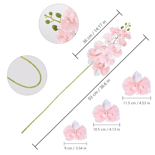 Orchids Artificial Flowers,6PCS Light Pink Tall Fake Flowers 36" Artificial Phalaenopsis Long Stems Silk Orchids for Wedding Party Office Home Décor (Light Pink) - color: Light Pink