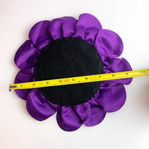 Heyiwell Large Satin Fabric flower for Brooch Pin Wedding Party Dance Dress Suit Clothes Head Hair Accessories DIY Decor 9.45"Inch - color: Purple