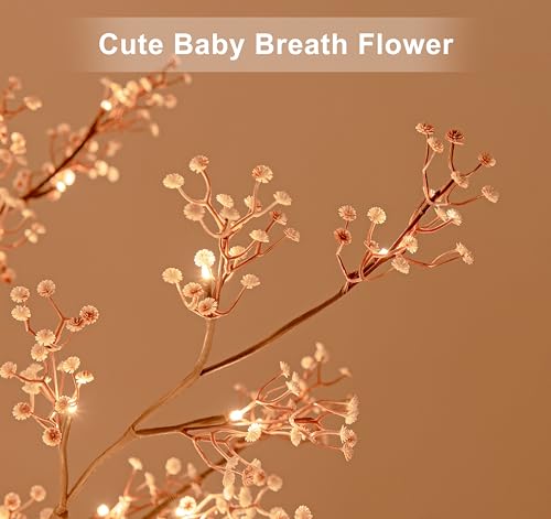 6FT Lighted Gypsophila Tree 176 LED Artificial Baby Breath Flowers Tree with Lights for Decor Inside and Outside Home Patio Wedding Festival Christmas Decoration Warm White - color: Pink