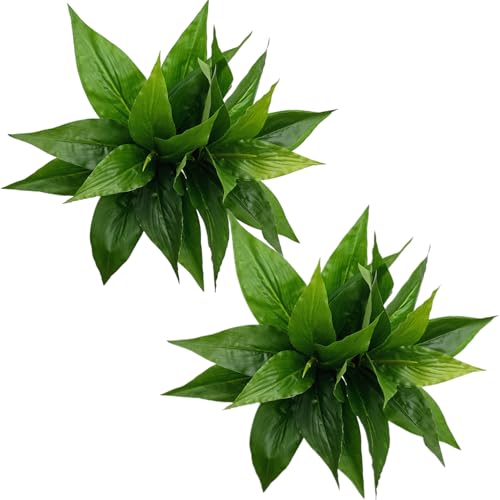 Artificial Agave Fake Plant, Faux Shrubs Bushes Plants for Indoor Outdoor Bedroom Garden Greenery UV Resistant Leaves Home Decor Wedding Party Office Planter Filler DIY Decoration Green 4 Pack - color: Agave Grass/ Green / 4 Pack