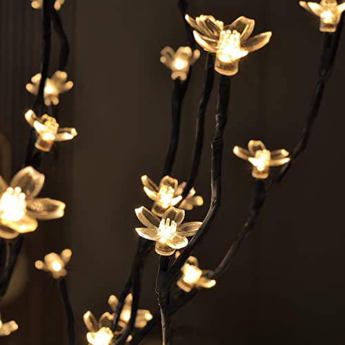 Lightshare LED Lighted Cherry Blossom Tree, 4FT, 5FT and 6FT, Warm White, Pack of 3, Decorate Home Garden, Summer, Wedding, Birthday, Christmas Holiday, Party, for Indoor and Outdoor Use - style: 4FT+5FT+6FT Warm White