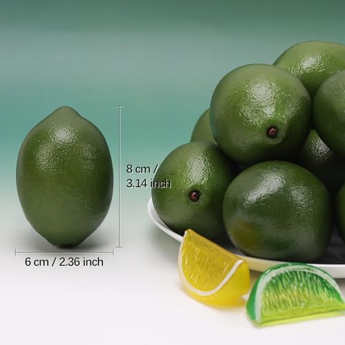 Gresorth 8pcs Artificial Lifelike Simulation Green Lemon Decoration Fake Fruit House Kitchen Party Decorative Props - color: Green Lemon