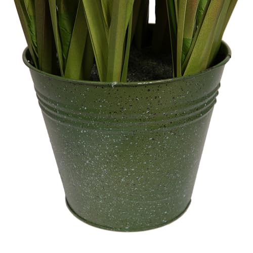Vickerman 48" Artificial Potted Grass with Brown Cattails - Iron Pot - Faux Grass Plant Decor - Home Or Office Indoor Greenery Accent - Maintenance Free - size: 48"