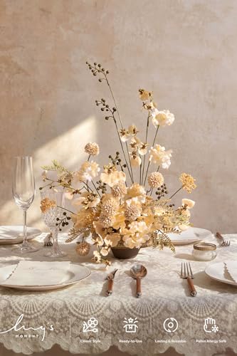 Ling's moment Artificial Greenery Stems Box Set, Faux Greenery Picks for DIY Bridal Bouquets Wedding Floral Arrangement Table Centerpieces, Creamy Yellow & Tawny Beige & Sage - color: Filler Flower Combo- Creamy Yellow & Tawny Beige & Sage
