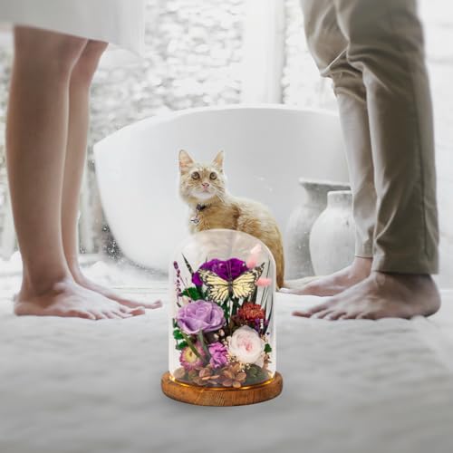 Forever Gifts for Her: Big Flower Big Love-Graduation Flowers for Daughter Wife Mom-Eternal Flower with Butterfly-Flowers for Delivery Prime on Anniversary Valentines Birthday (Purple) - color: Purple1