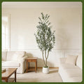 Garvee 7FT Indoor Olive Tree, Artificial Plant with Oval Planter, Lifelike Foliage and Fruits, Fake Plant for Home Decor, Office, Porch and Living Room - size: 7ft
