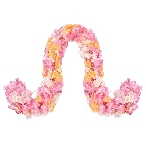 4 PCS Cherry Blossom Garland Artificial Silk Flower Vine Hanging Floral Decor for Wedding Arch Party Home Garden Wall Decoration (Colorful) - size: 70in-4pcs-Colorful