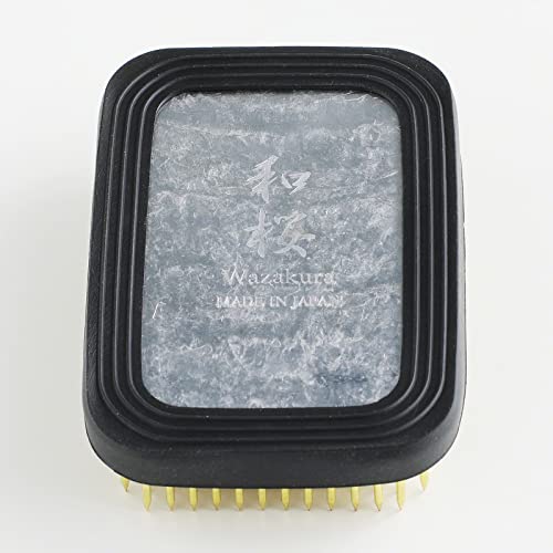 Wazakura Japanese Ikebana Rectangle Kenzan Flower Holder, Made in Japan Square Floral Arranging Pin Frog Tool (3.2" (83mm)) - color: 3.2" (83mm)
