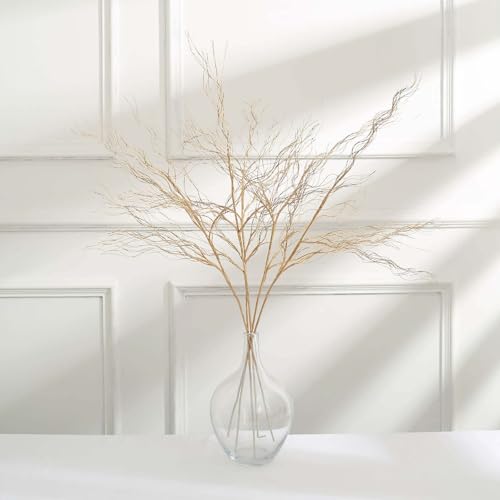 Efavormart 4 Pack 39 inch Metallic Gold Artificial DIY Long Stem Twig Vase Fillers, Bendable Craft Curly Willow Branches for Grand Centerpieces and Floor Vases - color: Type15