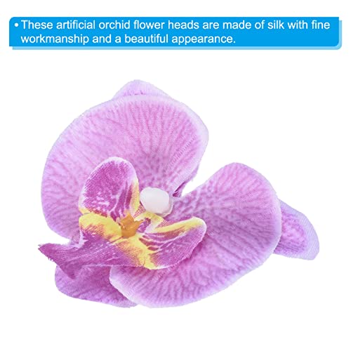 PATIKIL 7cm/2.8" Artificial Orchid Flower Heads, 20 Pack Silk Phalaenopsis Fake Butterfly Orchid Heads for Wedding Floral Bouquet Decor DIY Craft Making, Light Purple - color: Light Purple, size: 2.8"
