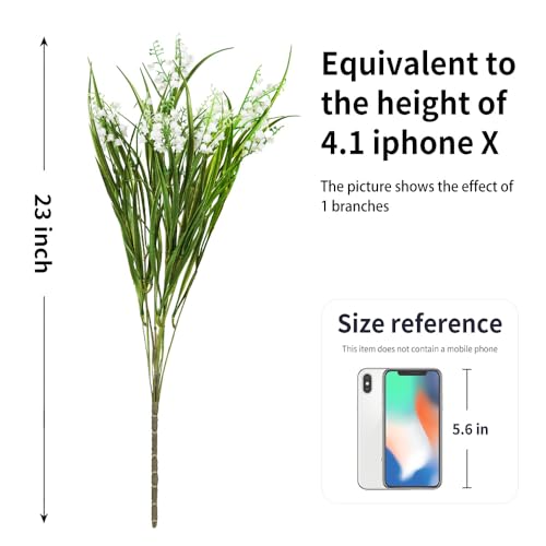 Melorca&Guilla Artificial Plants 6PCS 21.5“ Fake Tall Onion Grass,Faux Grass Plant,Artificial Greenery Shrubs Bushes for Garden Porch Window Box Shop Office Home Décor - color: Middle Onion Grass