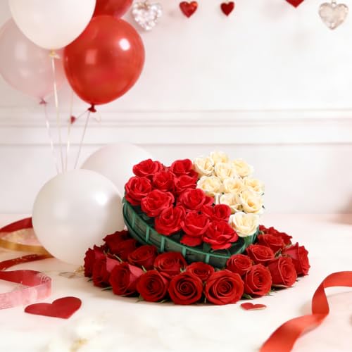 UPKOCH Wedding Car Floral Mud with Suction Cup Small Heart-Shaped DIY Flower Arrangement Plate for Wedding Party Decoration Lightweight Floral Foam Tray 7.87X7.48X1.69In