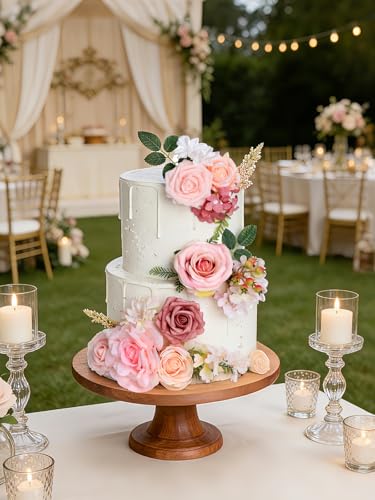 rongflower Artificial Flowers Combo Box Set Silk Flowers Fake Rose for DIY Floral Arrangements Wedding Bouquets Centerpieces Baby Shower Party Home Decorations (Pink) - color: Pink