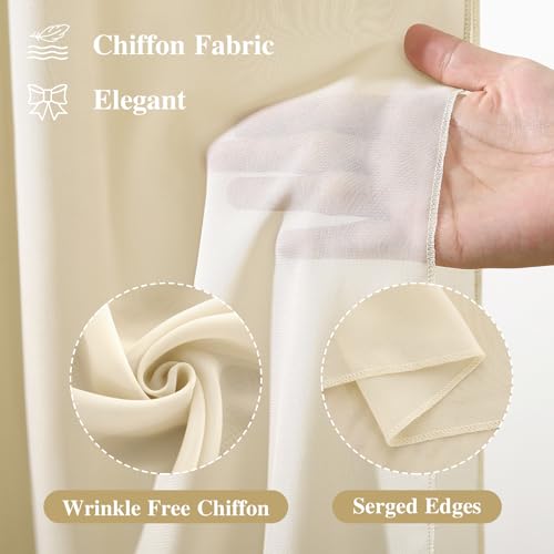 Wedding Arch Draping Fabric, 1 Panel 18FT Nude Sheer Backdrop Curtain Chiffon Fabric Drapery Voile Scarf Draping Panels for Wedding Archway Ceremony Curtain Valance Party Decoration - color: Nude, size: (1 Panel )6 Yards/18ft