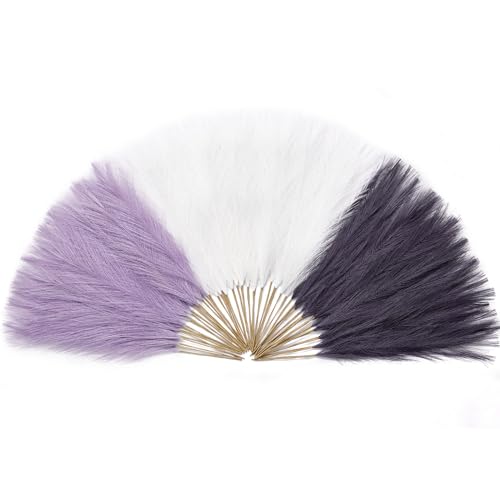 Serwalin 𝟲𝟬𝗽𝗰𝘀 Pampas Grass Decor, 𝟭𝟳.𝟳𝗜𝗻𝗰𝗵 Pampas Grass Home Decor, Faux Pampas Grass Boho Decor, Purple DIY Artificial Plants Fluffy, Pampas Decoration Vase Filler, Table Centerpieces - color: H Lavender & Purple & White