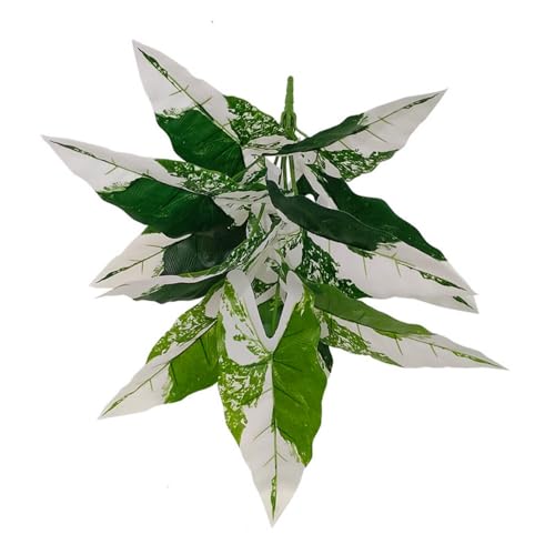 Aglaonema Plant with Variegated Green and Red Leaves, Fake Tree Leaf Simulation Flower Bonsai for Party Decoration Artificial Plants Floor Home Room Decor Ornament (White No Flowerpot, 60cm) - color: White No Flowerpot, size: 60cm