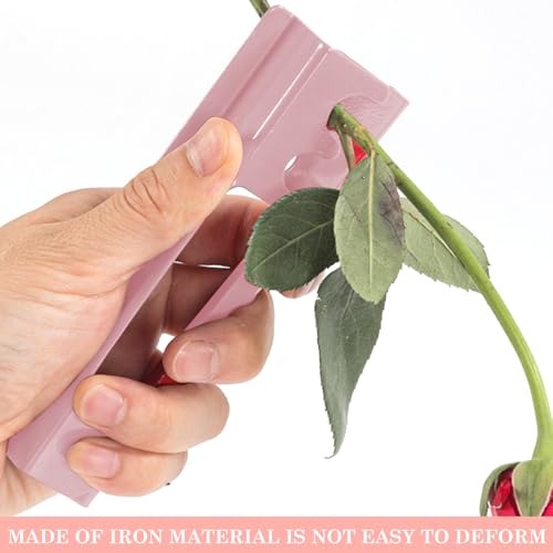 2 Sets Rose Thorn Remover for Stem, Sturdy Floral Thorn Stripper Tool Kit–Pink Flower-Shaped Steel Leaf Strippers for Florists, DIY Bouquets, Garden Arrangements